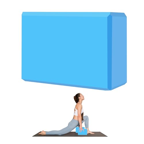 9"x6"x3" Yoga Blocks, Soft Non-Slip Surface Premium Foam Blocks, Supportive, Lightweight, Odor Resistant, Yoga Accessories for Pilates Meditation General Fitness Stretching Toning - color: blue-1 Pack