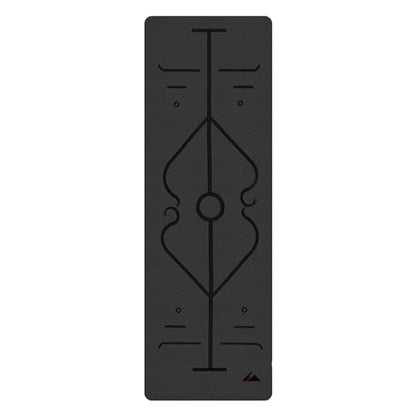 BodyForge Yoga Mat Thick Exercise Mat Thick 8mm TPE Eco-Friendly with Alignment Marks Non-Slip Extra Thick High-Density for Women and Men Workout Pilates - color: Black