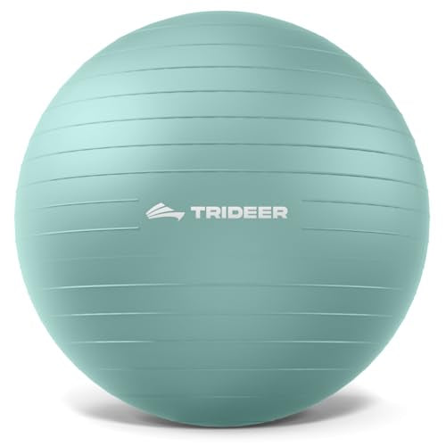 Trideer Exercise Ball, Stability Yoga Ball for Physical Therapy, Active Sitting, Pregnancy & Birth Labor Prep, Core Strength, Balance Training, Posture Improvement and Daily Stretching, 55/65/75cm - color: Mint green, size: L(23-26ines/58-65cm)