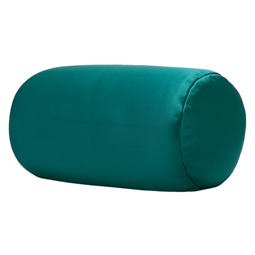 Microbead Bolster Tube Pillows with Double Cover, Squish Bean Bed Microbead Pillow Soft Neck Back Lumbar Support Smooth Cool Touch Comfortable Fabric(Forest Green) - color: Forest Green