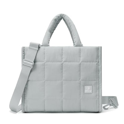 Quilted Crossbody Bags for Women,Puffer Weekender Overnight Bag,Purse Handbag Organizer,Small Tote Bags Shoulder Bag - color: Light Gray