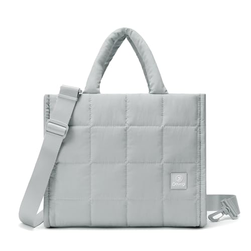 Quilted Crossbody Bags for Women,Puffer Weekender Overnight Bag,Purse Handbag Organizer,Small Tote Bags Shoulder Bag - color: Light Gray