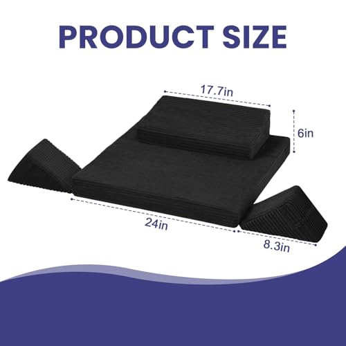 Meditation Cushion, Meditation Mat with Knee Support, Black - color: Black, size: 24X24X2 Inch