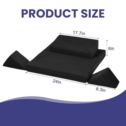 Meditation Cushion, Meditation Mat with Knee Support, Black - color: Black, size: 24X24X2 Inch