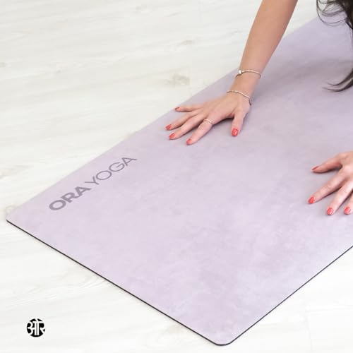 Non-Toxic Premium Suede Large Workout Mat - 3mm Thick With Strap - Eco-Friendly Exercise Mat for Women & Men - Non-Slip for Pilates, Gym, Home Workout