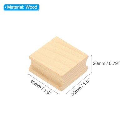 PATIKIL 40x40mm Blank Wood Rubber Stamp Mounts, 5Pcs Wooden Rubber Stamp Handle Hard Wooden Blocks for Making DIY Crafting, Brown - size: 40x40mm
