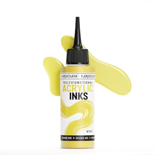 Acrylic Inks for Artists - 'Banana' Acrylic Ink, 3.38 Fl Oz (100 ml) | Highly Concentrated, Multifunctional Liquid Acrylic Paint - color: Banana