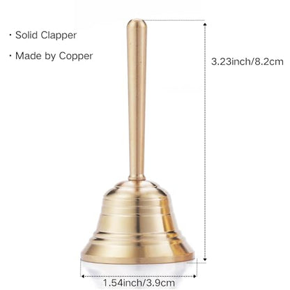 Small Solid Brass Hand Call Bell for Dinner Teacher Handbell (S) - size: Small