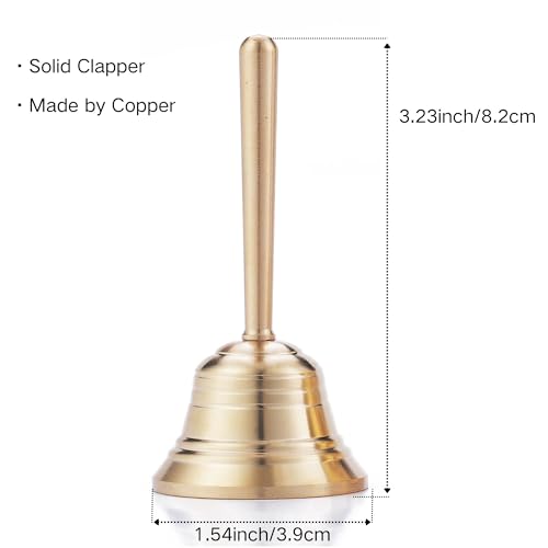 Small Solid Brass Hand Call Bell for Dinner Teacher Handbell (S) - size: Small