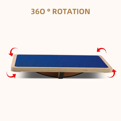 Juoe 360° Balance Board Wobble Board, Up to 350 LBS for Physical Therapy - color: 360° Rotation-Blue