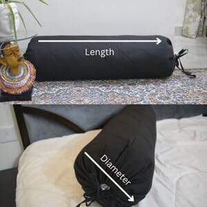 Saffron Bolster Removable Cover Cotton (Beige, 6" x 16" (15cm x 40 cm)) - color: Beige, size: 6" x 16"