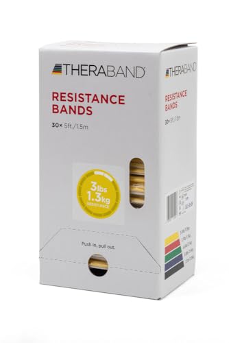THERABAND Resistance Bands - color: Yellow, size: 1 Box of 30, style: Level 1 / Light
