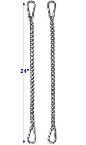 Hanging Chair Chain with Two Carabiners, Stainless Steel Hanging Kits for Hammock Punching Bags Heavy Duty 400LB Capacity Indoor Outdoor, 2 Sets