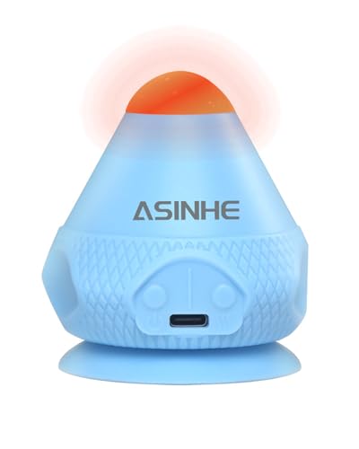 Massage Ball with Heat, Vibration Trigger Point Ball Silicone Self Massager for Deep Tissue Massage, Foot, Shoulder, and Lower Back, Rechargeable Vibrating Exercise Massage Device (Blue)