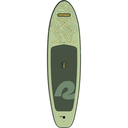 Retrospec Weekender Inflatable Stand Up Paddle Board Includes Paddle, Pump, and Accessories 10’6” Lightweight iSUP, Puncture Resistant Inflatable Paddle Board for Adults - color: Wild Spruce