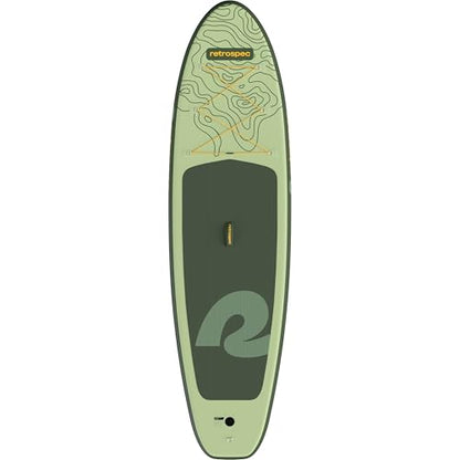 Retrospec Weekender Inflatable Stand Up Paddle Board Includes Paddle, Pump, and Accessories 10’6” Lightweight iSUP, Puncture Resistant Inflatable Paddle Board for Adults - color: Wild Spruce