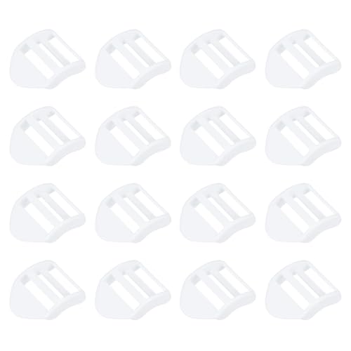 uxcell Plastic Ladder Slider Adjustable Buckles | Tension Lock Tri-Glides for Belt Backpack Straps Part Replacement - color: White, size: 1"