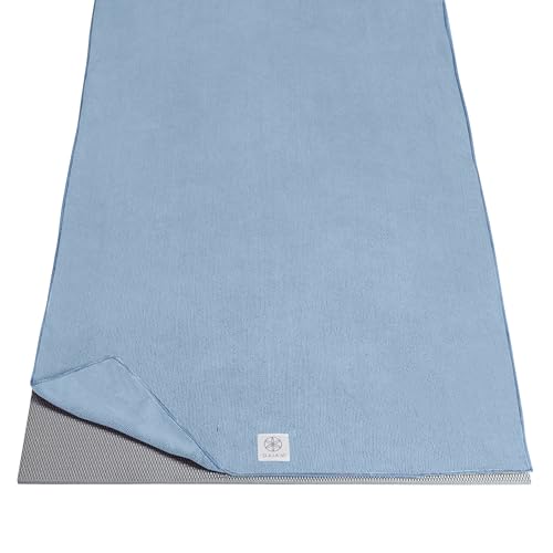 Gaiam Yoga Mat Towel, Non-Slip Microfiber (Black) - color: Skyway, size: 1 Towel