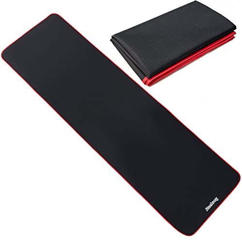 Exercise Mat for AB Roller AB Mat Thin, Long Foldable Gym Mats for Home Gym, Indoor and Out door exercises, Black Picnic Mat for One Person,99'x29'
