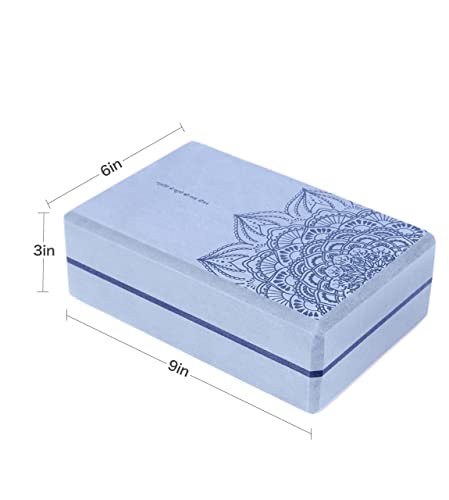 nuveti Yoga Blocks Set of 2, High Density Yoga Brick Foam Blocks to Improve Strength, Flexibility and Balance Brick Foam Blocks - color: LightBlue