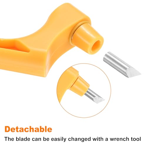 HARFINGTON Craft Cutting Tools 15/30/45 Degree Blades 360 Degree Rotating Blade Stainless Steel Cutter Pen Knife with Mat for DIY Crafts Stencils Scrapbooks, Yellow - color: Yellow
