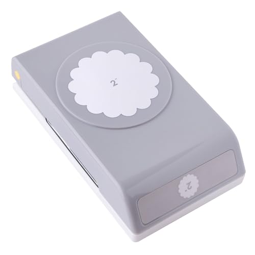 EK Tools Paper-punches, 2-Inch Scallop Circle, Gray, Metal Craft Punch, Stackable, Locks Shut, New Package