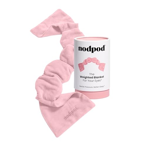 nodpod Patented Gentle Pressure Sleep Mask, Weighted Eye Mask | Patented Light Blocking Design for Sleeping, Travel & Relaxation, Bead Filled, Machine Washable, BPA-Free, Blush Pink - color: Blush Pink Cotton