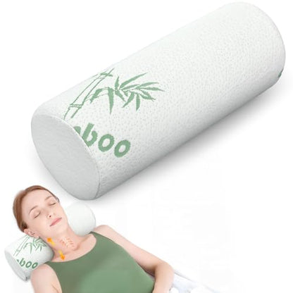 Bucherry 1 Pcs 15.8 x 5.9 Inches Cervical Neck Roll Memory Foam Pillow Cylinder Bolster Pillow for Bed Round Neck Support with Removable Washable Cover for Sleeping Travel Yoga Legs Back Lumbar - size: 15.8 x 5.9 Inches