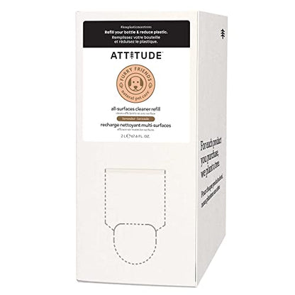 ATTITUDE All Surface Cleaner for Pets, Plant and Mineral-Based Ingredients, Vegan and Cruelty-free, Bulk Refill, Lavender, 67.62 Fl Oz