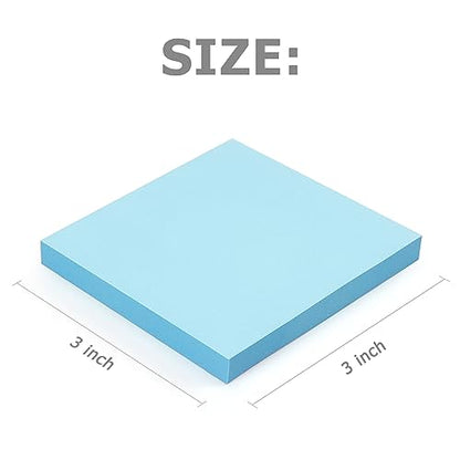 Sticky Notes 3x3 in, Bright Colors Self-Stick Pads, 8 Pads, 85 Sheets/Pad | Total 680 Sheets - color: 8 Pads 3x3 in Bright Colors Sticky Notes
