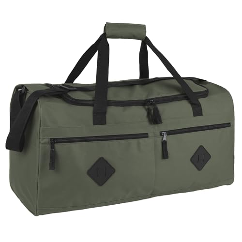 24 Inch 55 Liter Multi Pocket Duffle Bags for Men & Women For Traveling, the Gym, and as Sports Equipment Bag/Organizer - color: Green & Black