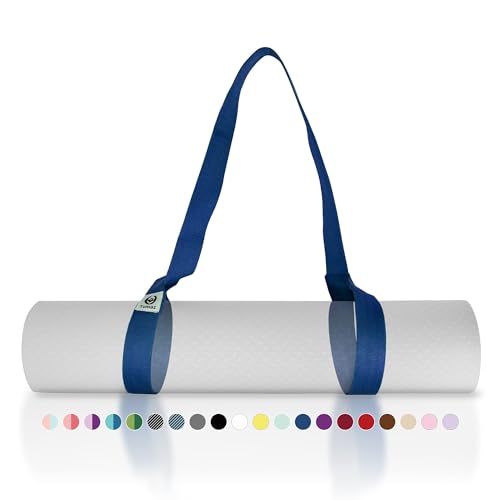 Tumaz Yoga Mat Strap Adjustable Carrier for All Yoga Mats, 2 Sizes | Extra Thick Cotton Blend |16+ colors are available | Fits Most Yoga Mats | Soft Woven Texture | Comfortable Shoulder Carry - color: 10. Classic Blue, size: 64 IN