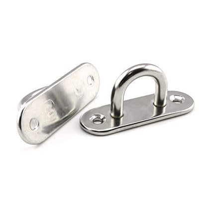 heyous 2 Set M8 Suspension Ceiling Wall Mount U Hook Anchor Hanger Stainless Steel Heavy Duty Multi Purpose Hammock Swing Ceiling Hook Strip Base Plate with Snap Hook - color: Strip, size: M8