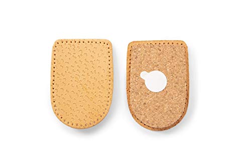 Kaps – Cork & Leather Heel Lifts (2 Pck) – Twin Pack Self-Adhesive Insoles for Shock Absorption, Achilles Tendonitis Relief & Comfort, Vegetable Tanned – for Daily Use by Men - style: Men