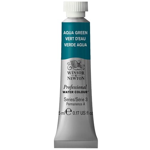 Winsor & Newton Professional Watercolor, 5ml Tube, Aqua Green | Unrivalled Transparency, Single Pigment Vibrant Colors, Archival Permanence, Heritage Watercolors, Finest Pigments - color: Aqua Green, style: 0.17-oz Tube
