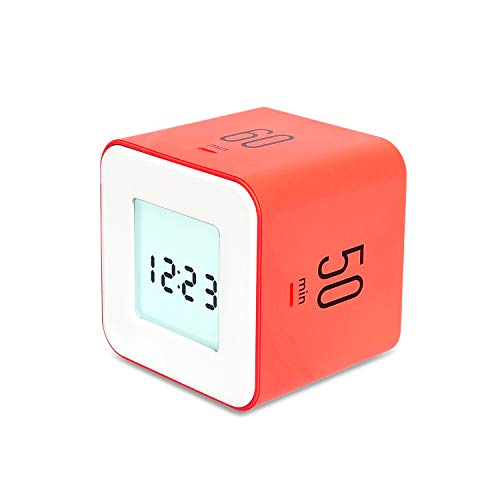 mooas Multi Clock Time Cube Timer, Alarm, Backlight, Productivity (Coral) - color: Neon Coral