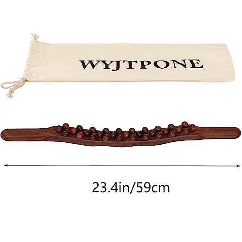 Guasha Wood Massage Stick Tools,31 Beads Back Massage Roller Stick,Lymphatic Drainage Massager for Body Shaping (31beads)