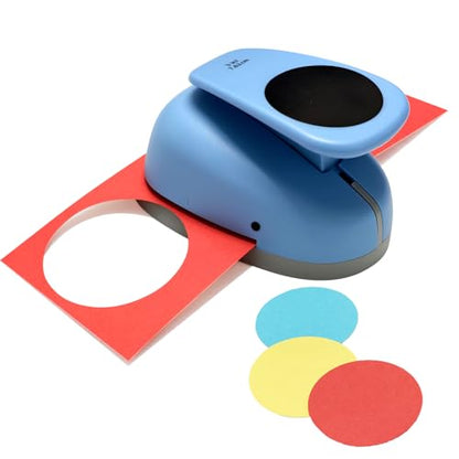 Circle Punch, Paper Punch,3" XL Size Circle Hole Punch Cutters for for Paper Crafts, Cardstock, Gift Wrapping, Scrapbook Tools Cards, Arts Fun Projects, Christmas, Birthday Gifts(Blue) - size: 3 Inch