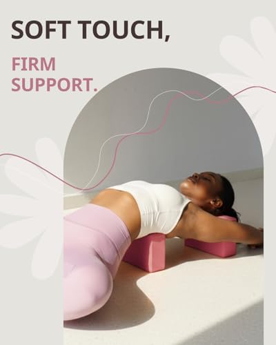 Trideer Yoga Blocks 2 Pack, Soft Non-Slip Foam Blocks with Beveled Edges for Alignment and Stretching in Yoga, Pilates, and Dance - Supportive, Lightweight, Odor Resistant, Latex-Free - color: Guava Pink