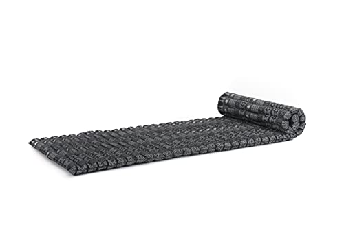 Leewadee - Foldable Floor Mattress - Japanese Roll Up Futon -Trifold Tatami Mat- Guest Floor Bed - Camping Mattress - Thai Massage Mat, Kapok Filled, 75 x 28 inches, Black | Foldable and breathable mattress for sleeping, yoga, meditation & massage. Ideal