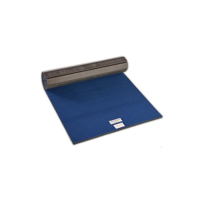 Dollamur 5'x10'x1-3/8" Gymnastics Mat, Carpeted Mat for Tumbling and Cheerleading, FLEXI-Roll® - color: Blue