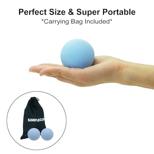 Hard Lacrosse Ball Massage Ball Therapy. Firm Trigger Point Massager Tool for Deep Tissue Yoga Physiotherapy Myofascial Release Muscle Relax Plantar Fasciitis Pain Relief (2 Pack) (Blue) | For Trigger Point Deep Tissue Myofascial Release Muscle Relax Plan