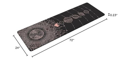 nuveti Yoga Mat Print Extra Thick TPE Non Slip Fitness Exercise Mat with Carrying Bag,72"x24" Extra Thick 6MM Exercise & Workout Mat for Yoga, Pilates Fitness and Floor Exercises - color: Planet