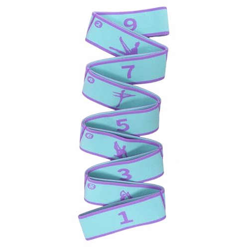9 Loops Elastic Yoga Stretching Strap Pattern Guide, Resistance Stretch Band for Flexibility, Pilates, Dance, Gymnastics, Ballet, Physical Therapy, Leg & Body Stretching - color: Blue