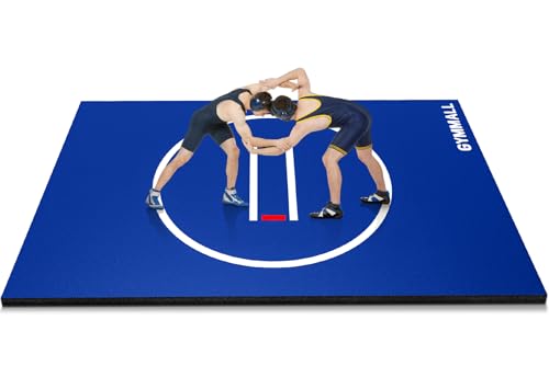 Wrestling Mat 10'x10'/8'x8'/6.6'x10' for Home Outdoor Indoor, 1.2" Thick Foldable XPE Jiu Jitsu Floor Exercise Mat for Gymnastics, PE Training, BJJ, MMA, Martial Art, Grappling, Judo, Boxing, Yoga - color: blue, size: 6.6ft*10ft*1.2inch(2m*3m*10cm)