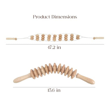 Wood Therapy Massage Tools, Lymphatic Drainage Curved Roller Stick, Neck Massager, Foam Roller, Back Scratcher, Rope Massage Kit, Back Massager for Relaxation - color: Roller & Massager