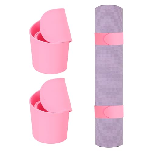 Yoga Mat Strap Slap Band, One Snap Yoga Mat Slap Band for Keep Mats Tightly Rolled Exercise Mat Sling Holder - color: Light Pink