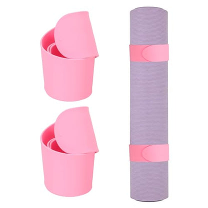 Yoga Mat Strap Slap Band, One Snap Yoga Mat Slap Band for Keep Mats Tightly Rolled Exercise Mat Sling Holder - color: Light Pink