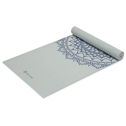 Gaiam Yoga Mat - Premium 5mm Print Thick Non Slip Exercise & Fitness Mat for All Types of Yoga, Pilates & Floor Workouts (68" x 24" x 5mm) | Printed Design | Sticky Non-Slip Surface | 5mm Cushioning | Yoga, Pilates & Floor Workouts | 68"x24" - color: Lake