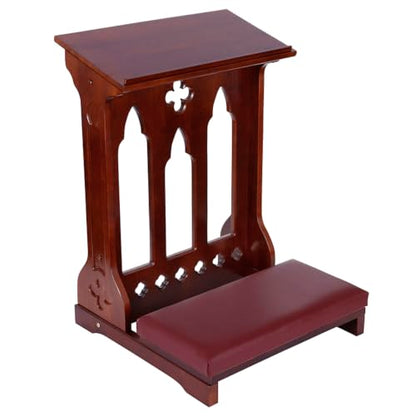Solid Maple Folding Padded Kneeler, Walnut, Portofino - color: Portofino Walnut